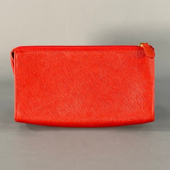 COACH Red Saffiano Leather Makeup Pouch - Picture 2 of 3